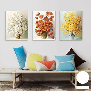 Bộ 3 tranh bình hoa màu sắc CV03517