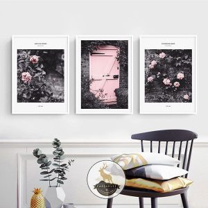 Bộ 3 tranh ngôi nhà hoa hồng CV03552