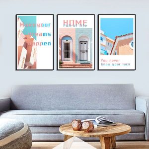 Bộ 3 tranh những ngôi nhà thơ mộng CV03559