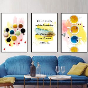 Bộ 3 tranh những ly trà hoa quả CV03561