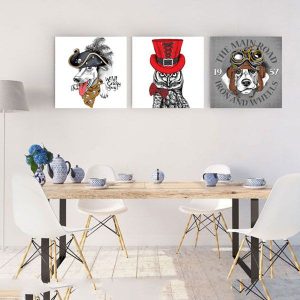 Bộ 3 tranh vẽ động vật hiện đại CV03568