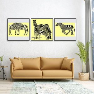 Bộ 3 tranh vẽ ngựa vằn CV03577