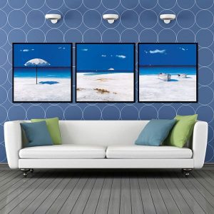 Bộ 3 tranh biển và bầu trời xanh CV03632