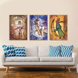 Bộ 3 tranh nghệ thuật đương đại CV03645