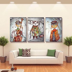 Bộ 3 tranh nghệ thuật đương đại CV03646