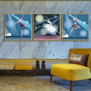 Bộ 3 tranh nghệ thuật cô gái đang múa CV03648