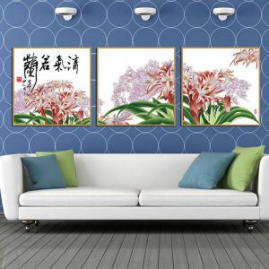 Bộ 3 tranh hoa phong cách Trung Quốc CV03675