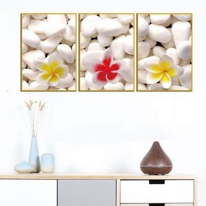 Bộ 3 tranh đá cuội trắng CV03680