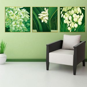 Bộ 3 tranh hoa trắng CV03688