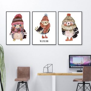 Bộ 3 tranh vẽ chim dễ thương CV0369