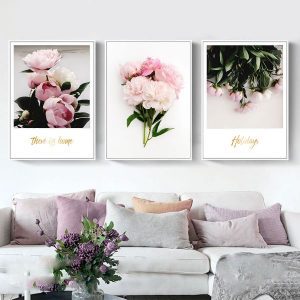 Bộ 3 tranh hoa màu hồng CV0370