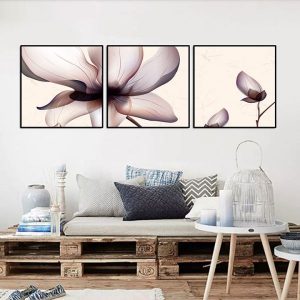 Bộ 3 tranh ghép hoa nghệ thuật CV03708