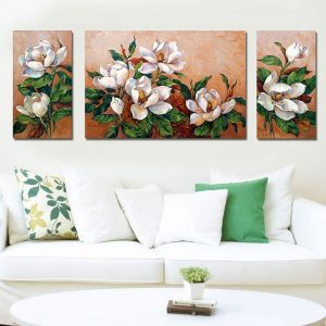 Bộ 3 tranh hoa nhài trắng CV03716