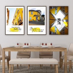 Bộ 3 tranh kiến trúc nghệ thuật CV03733