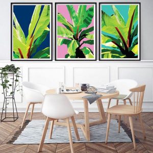 Bộ 3 tranh nghệ thuật lá xanh CV03748