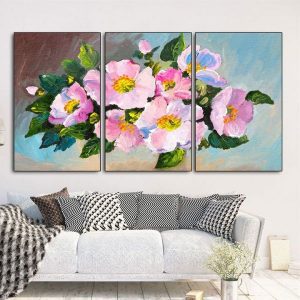 Bộ 3 tranh ghép vẽ hoa CV03751