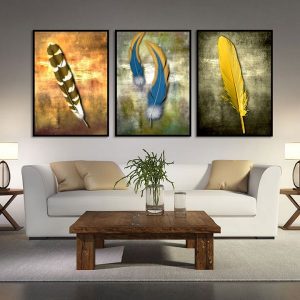 Bộ 3 tranh lông vũ nghệ thuật CV03762