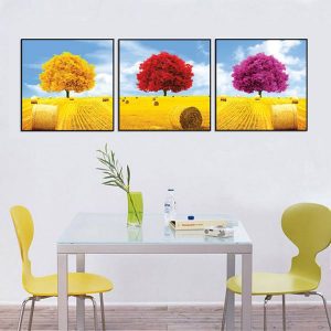Bộ 3 tranh cánh đồng vàng CV03769