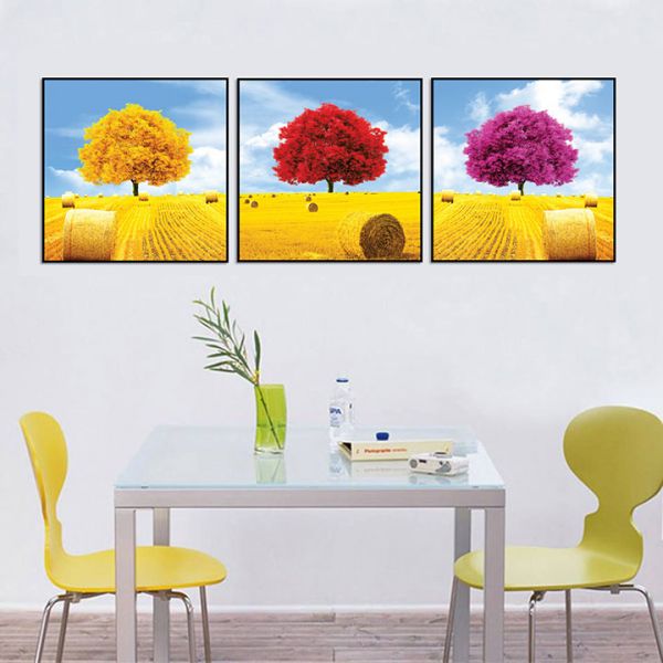 Bộ 3 tranh cánh đồng vàng CV03769 1 CV03769