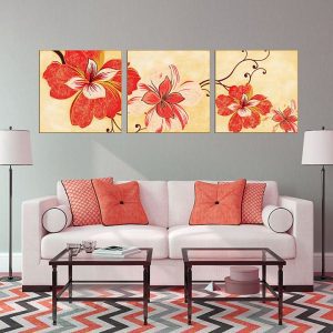 Bộ 3 tranh ghép vẽ hoa CV03789