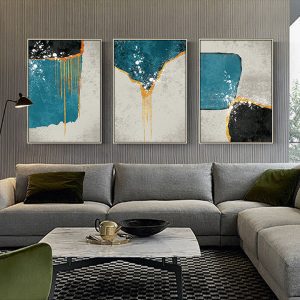 Bộ 3 tranh sơn dầu ánh vàng CV03845