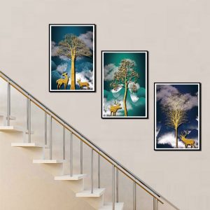 Bộ 3 tranh trừu tượng thiên nhiên động vật CV03901
