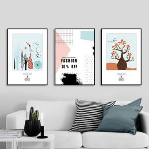 Bộ 3 tranh vẽ hoạt hình Canvas CV03911