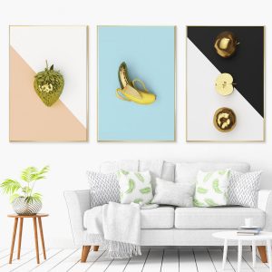 Bộ 3 tranh 3D hoa quả rát vàng CV03925