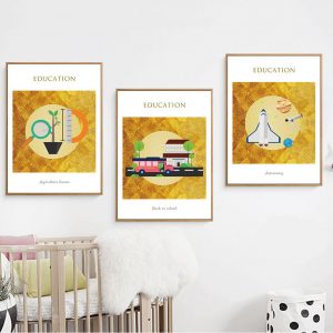 Bộ 3 tranh trừu tượng chủ đề giáo dục CV03942