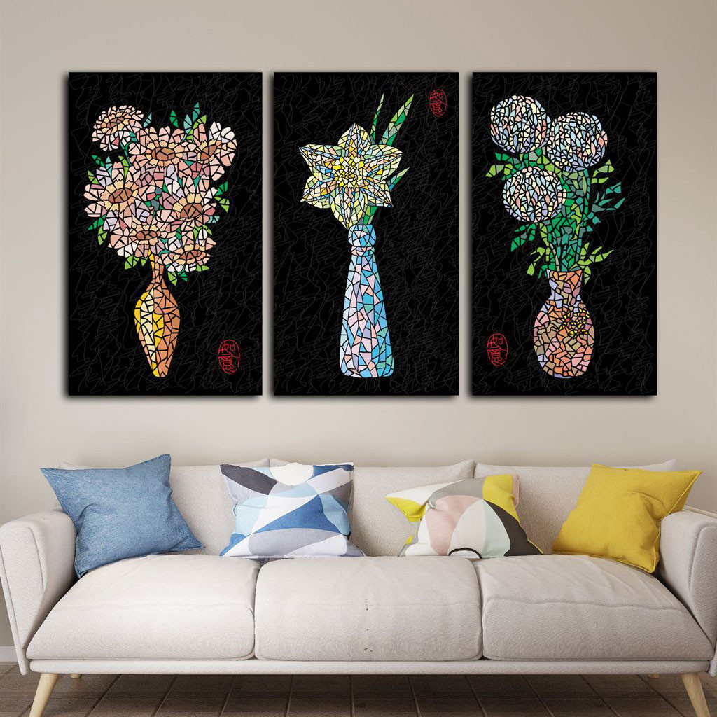 Bộ 3 tranh nghệ thuật tĩnh vật CV03958 1 CV03958