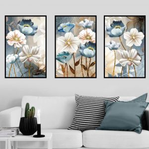 Bộ 3 tranh hoa nghệ thuật CV03993