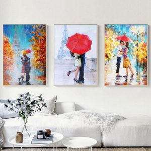 Bộ 3 tranh sơn dầu về tình yêu CV03A024