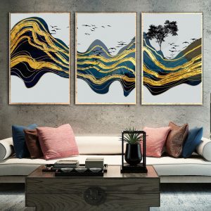 Bộ 3 tranh ghép trừu tượng thiên nhiên động vật CV03A048