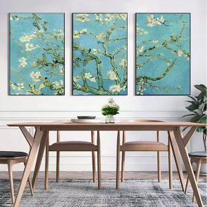 Bộ 3 tranh ghép cành hoa trắng CV03A089