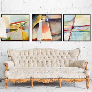 Bộ 3 tranh trừu tượng sơn dầu CV03A091