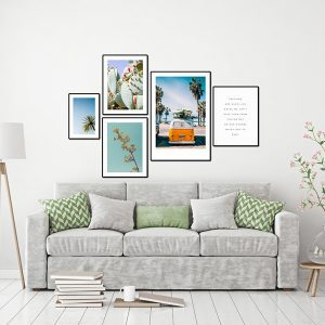 Bộ 5 tranh Canvas thiên nhiên cây xanh và chữ nghệ thuật MS0520