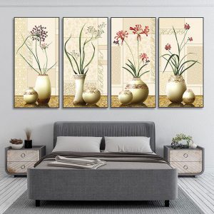 Bộ 4 tranh tĩnh vật nghệ thuật MS04112