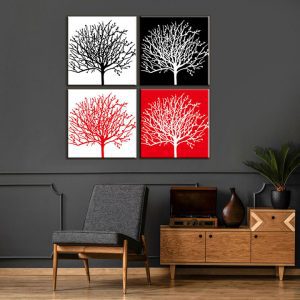 Bộ 4 tranh trừu tượng hiện đại MS04142