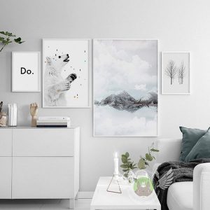 Bộ 4 tranh gấu trắng MS04154