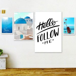 Bộ 4 tranh Scandinavian biển xanh MS0439
