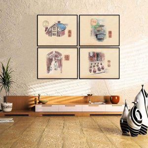 Bộ 3 tranh vẽ Trung Quốc MS0490