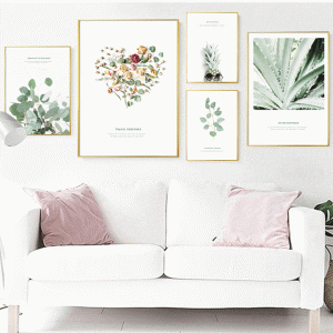 Bộ 5 tranh thiên nhiên lá xanh MS05103