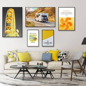 Bộ 5 tranh phong cách Scandinavian sắc vàng MS0542