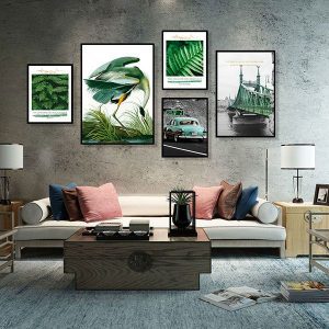 Bộ 5 tranh Scandinavian chim hạc MS0547