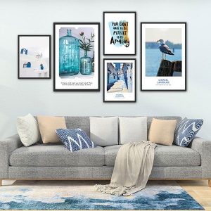 Bộ 5 tranh Scandivanian biển xanh MS0548