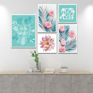 Bộ 5 tranh hoa thược dược MS0576