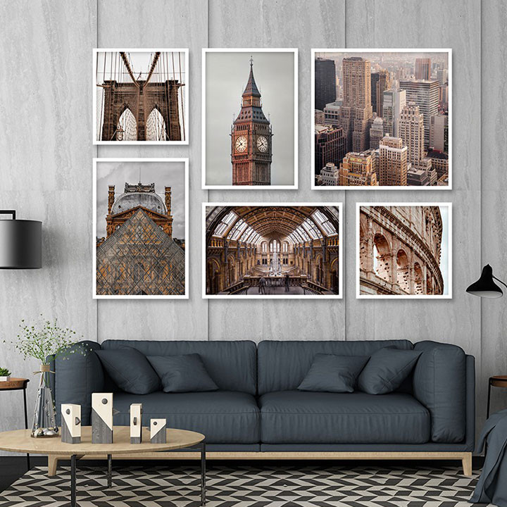 Bộ 6 tranh kiến trúc Châu Âu MS0636 1 MS0636