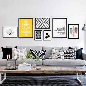 Bộ 7 tranh treo phòng khách phong cách Scandinavian MS0714