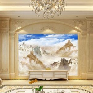 Tranh dán tường thiên nhiên núi vàng TDT012