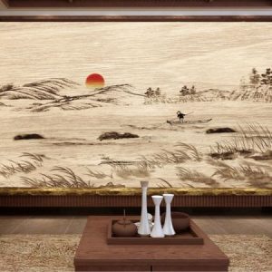 Tranh dán tường người chèo thuyền TDT018